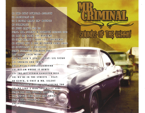 Mr. Criminal - Sounds Of The Varrio Mixtape Chicano Rap